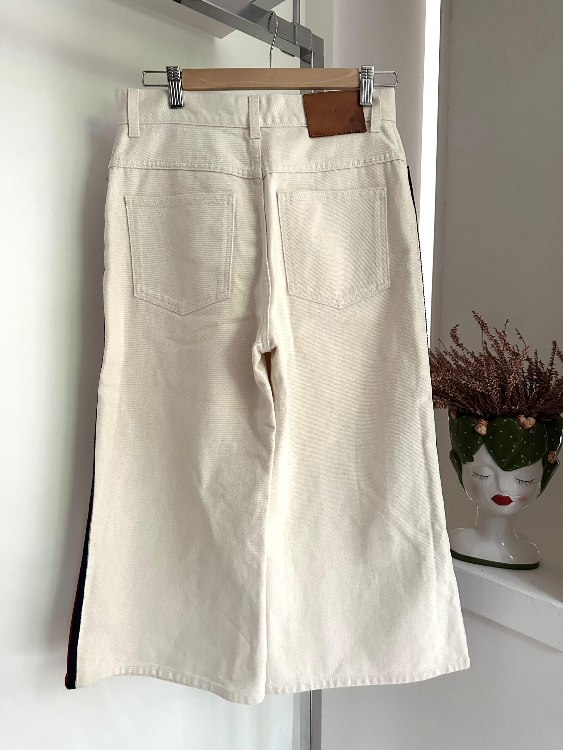 JEANS BIANCO BANDE WEB GUCCI