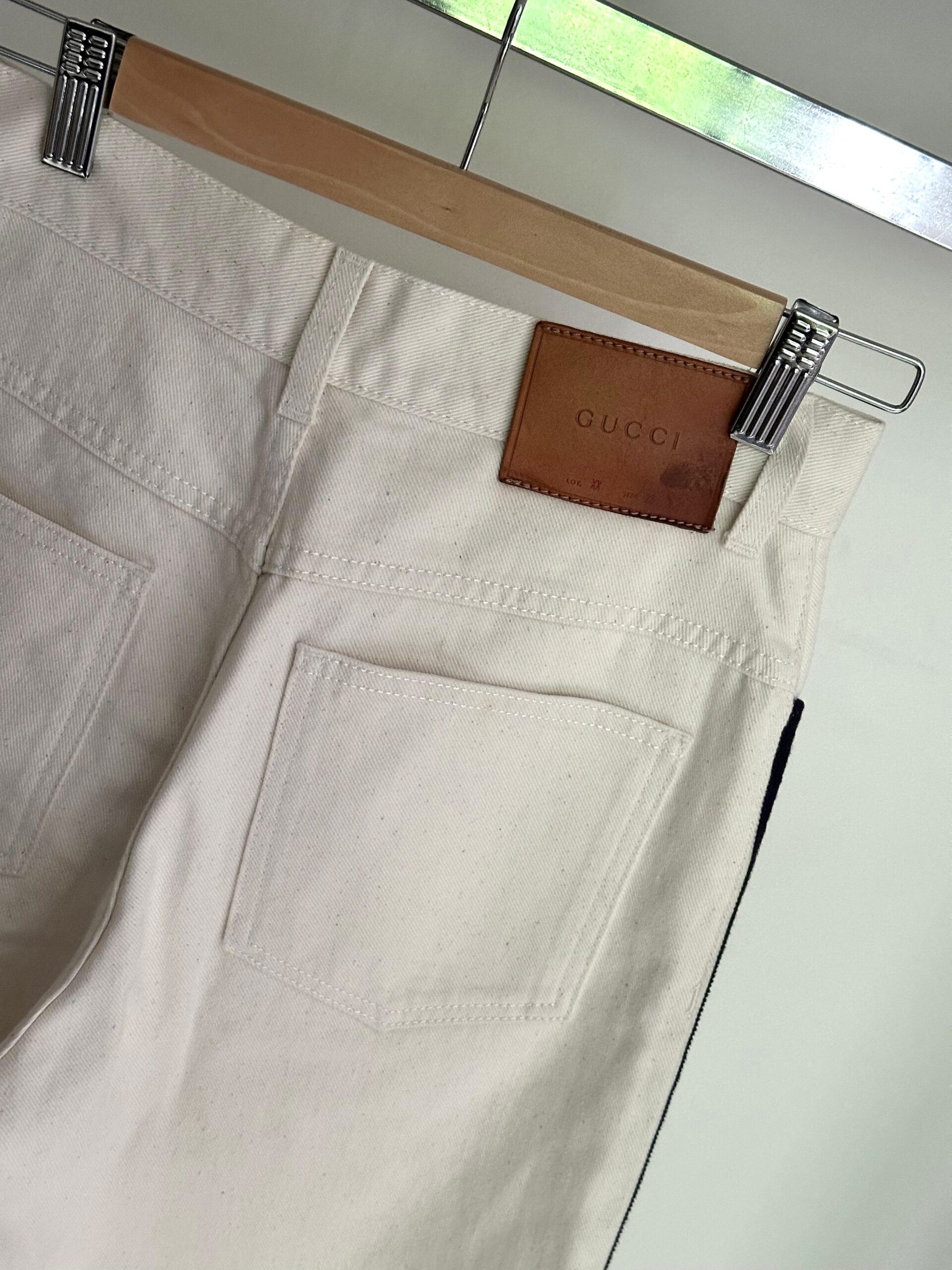 JEANS BIANCO BANDE WEB GUCCI