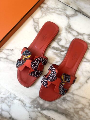 SANDALI ORAN SETA E PELLE HERMES - scarpe di lusso second hand