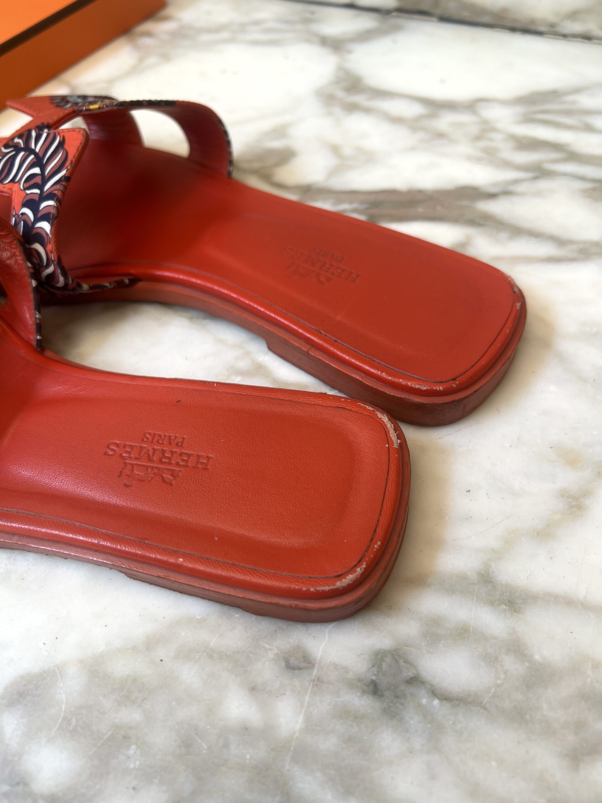 SANDALI ORAN SETA E PELLE HERMES