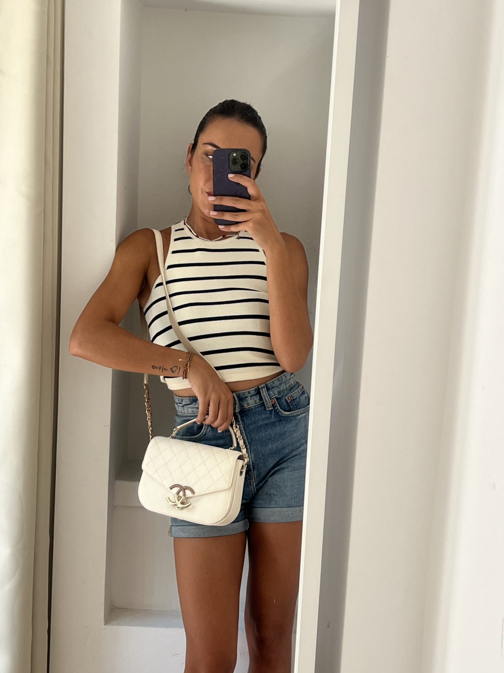 BORSA CON MANICO IN PELLE CHANEL