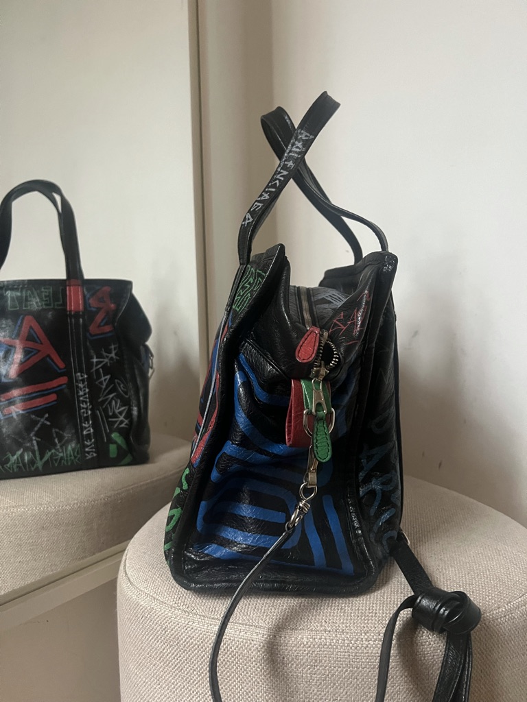BORSA BAZAR IN PELLE GRAFFITI BALENCIAGA
