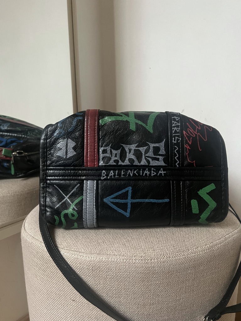 BORSA BAZAR IN PELLE GRAFFITI BALENCIAGA
