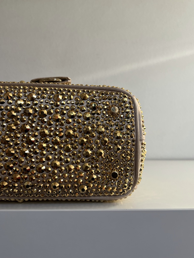 MINI GALLERIA IN RASO CON STRASS PRADA