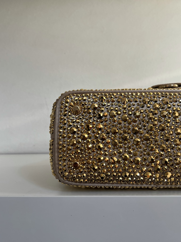 MINI GALLERIA IN RASO CON STRASS PRADA