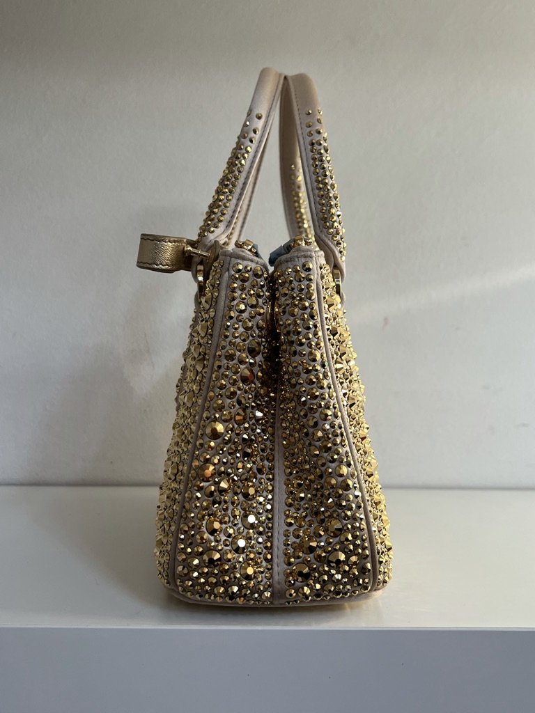 MINI GALLERIA IN RASO CON STRASS PRADA