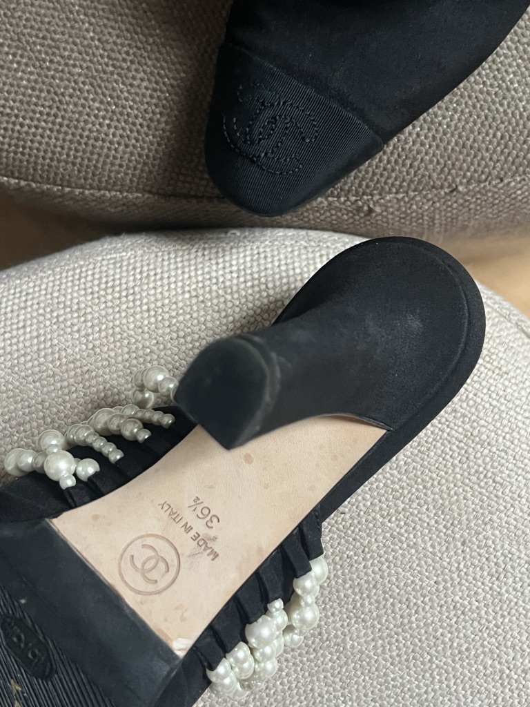 SABOT CON TACCO E PERLE CHANEL