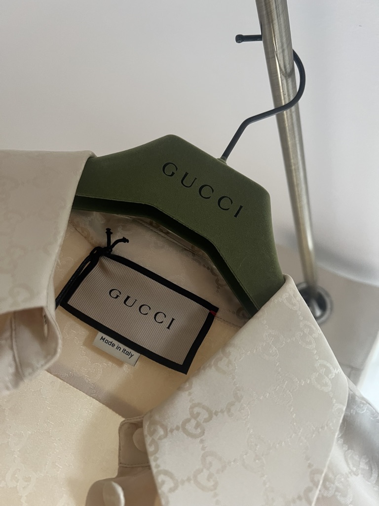 CAMICIA SETA GG JACQUARD GUCCI