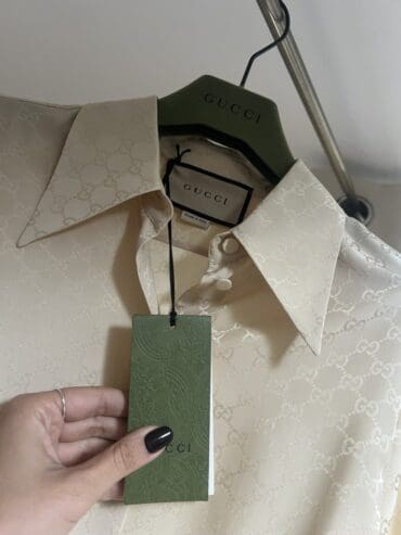 CAMICIA SETA GG JACQUARD GUCCI