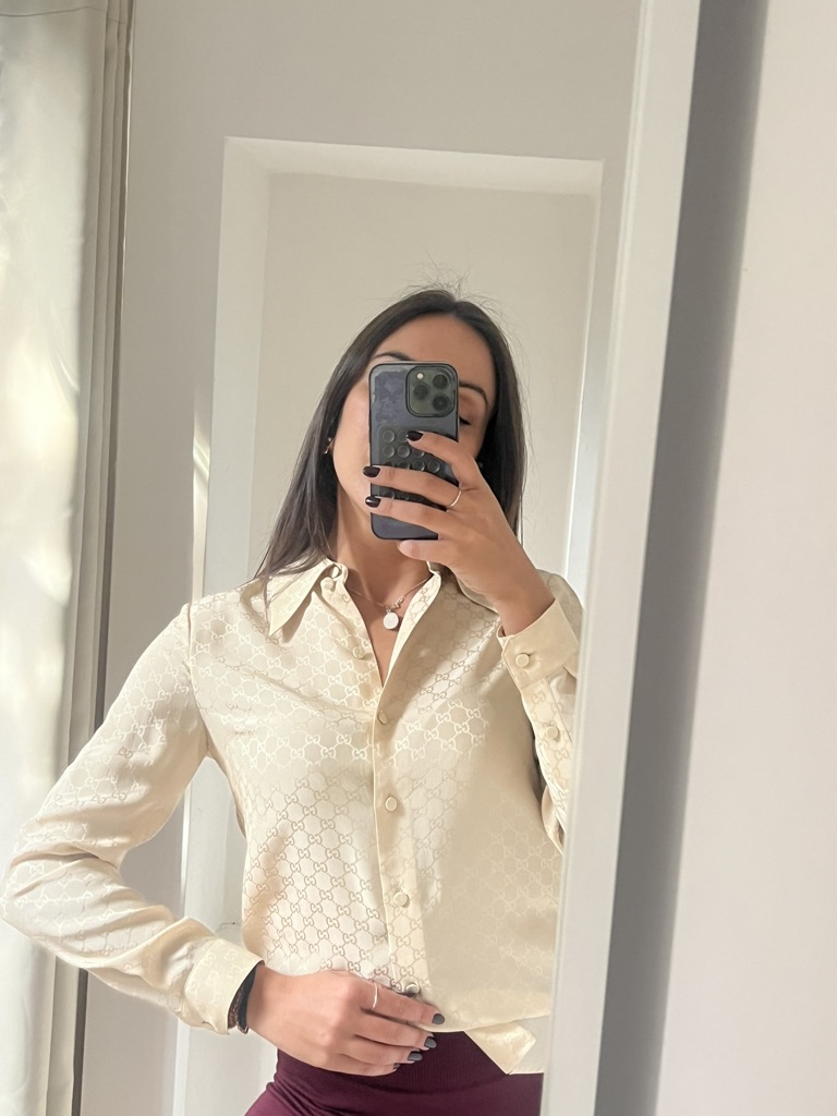 CAMICIA SETA GG JACQUARD GUCCI