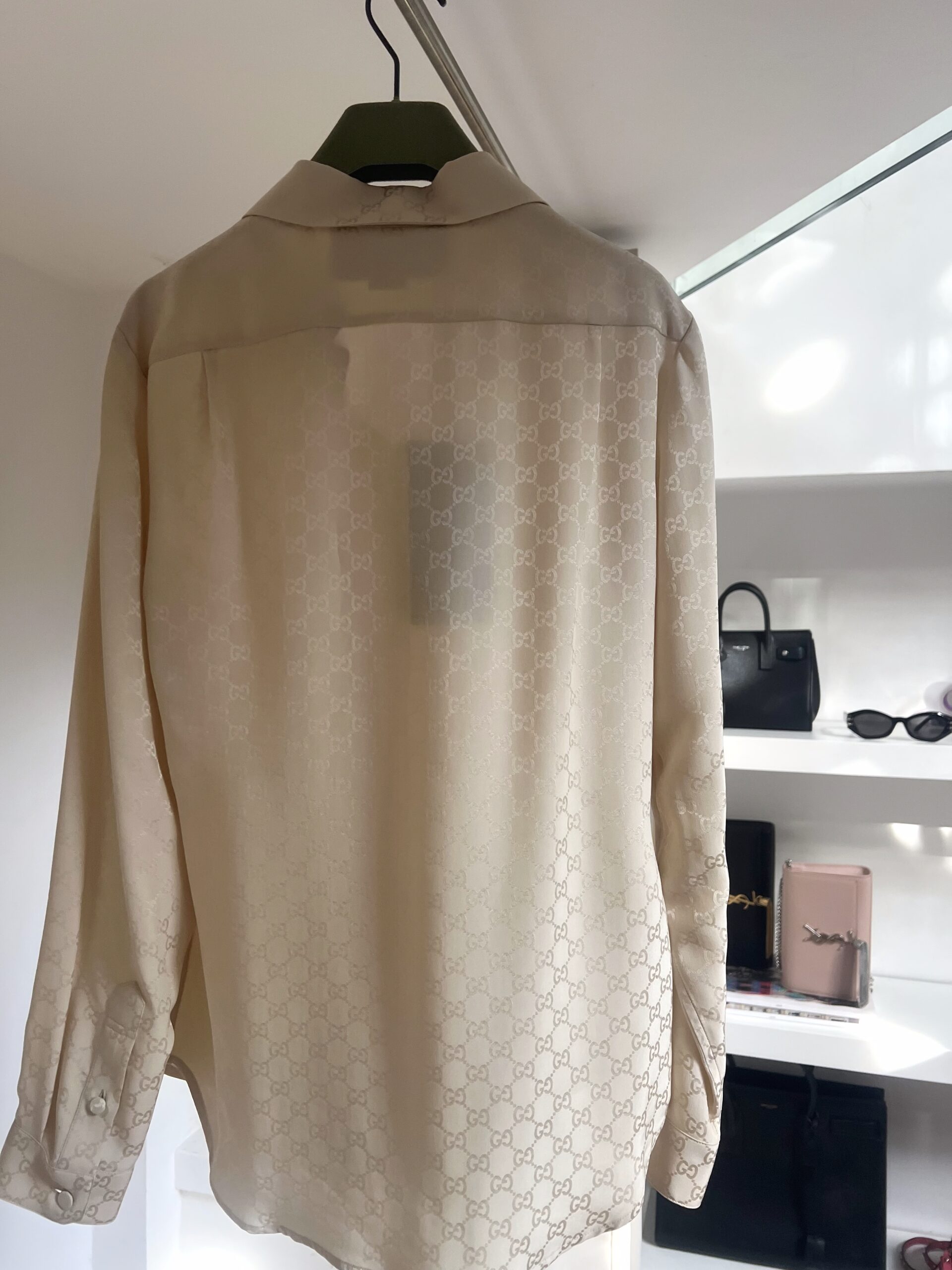 CAMICIA SETA GG JACQUARD GUCCI