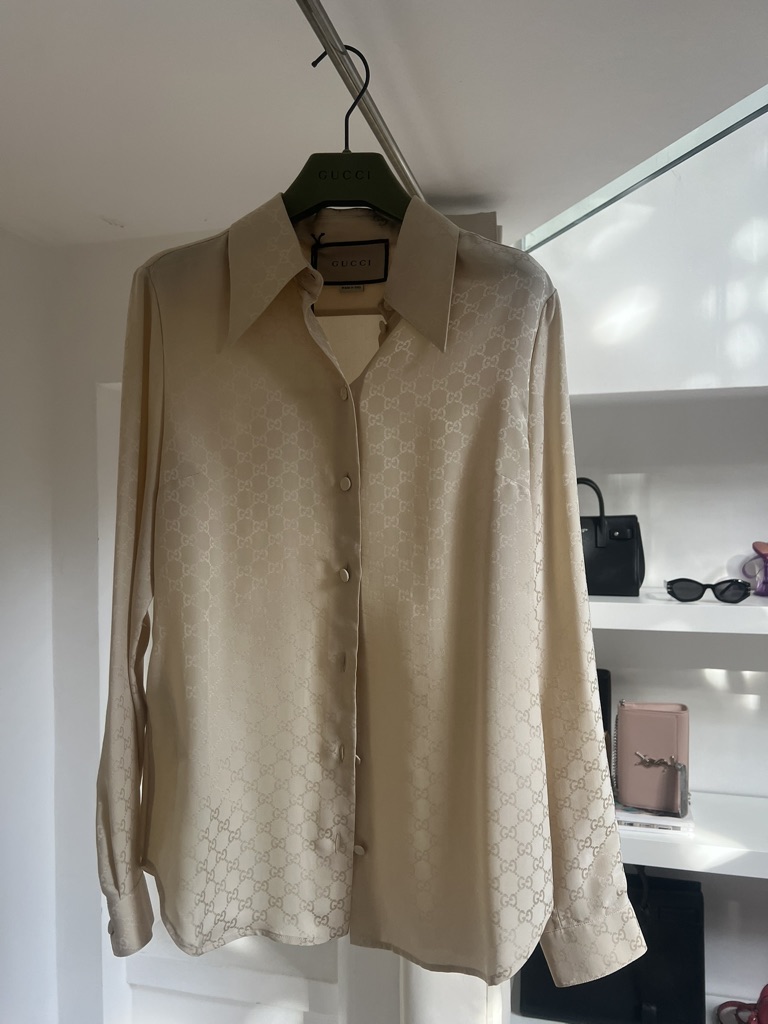 CAMICIA SETA GG JACQUARD GUCCI