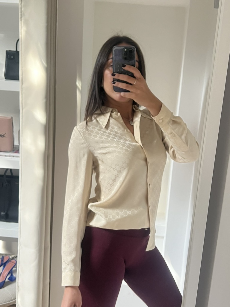 CAMICIA SETA GG JACQUARD GUCCI