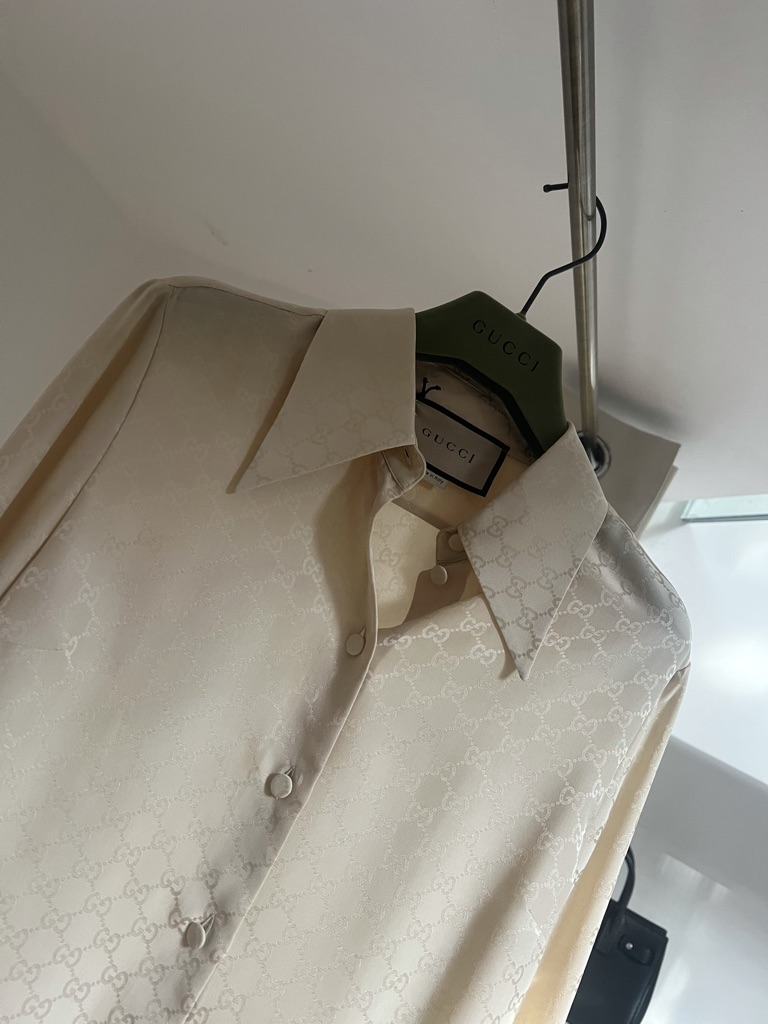 CAMICIA SETA GG JACQUARD GUCCI