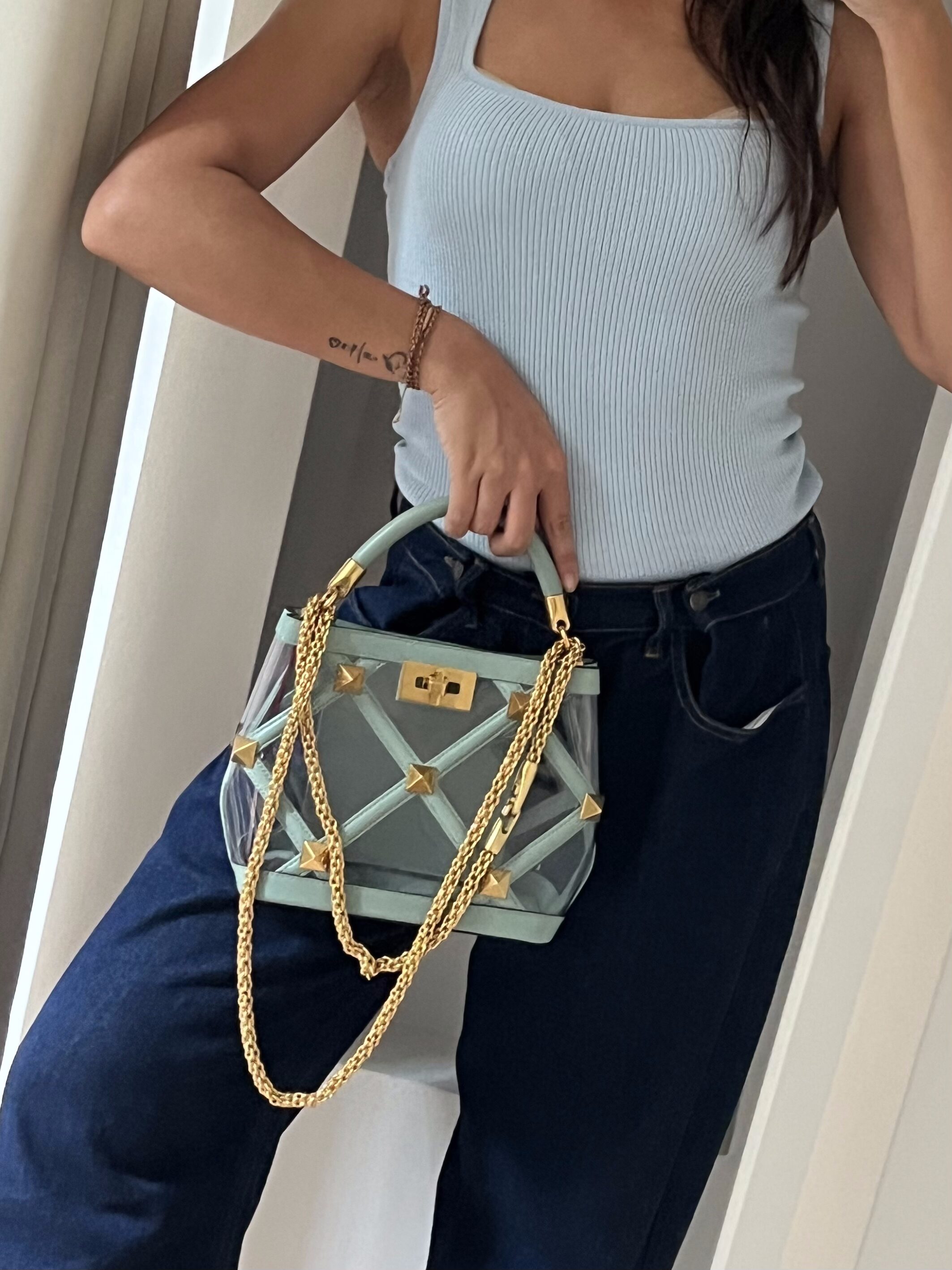 BORSA A MANO ROMAN STUD PVC VALENTINO