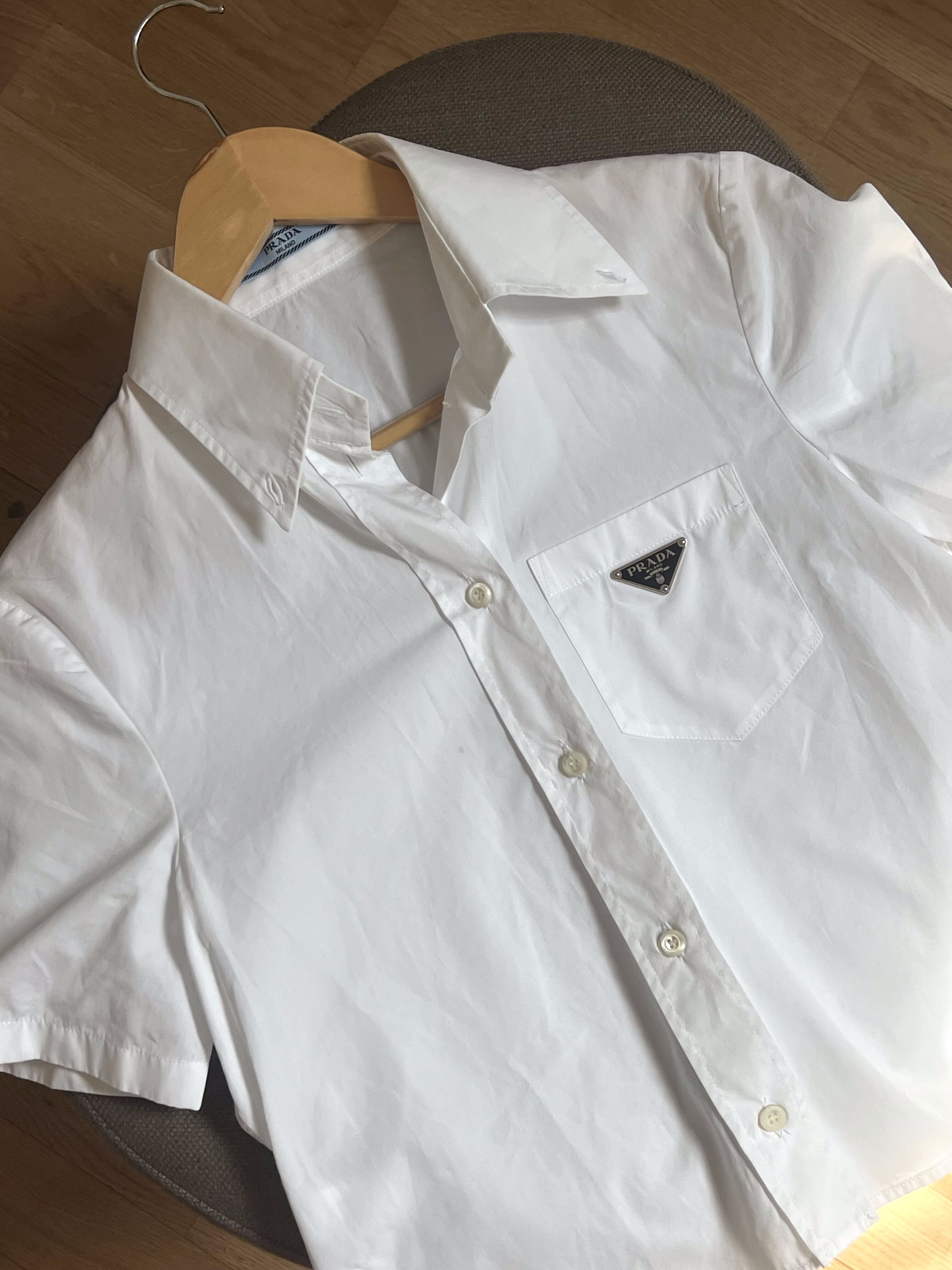 CAMICIA COTONE BIANCO PRADA