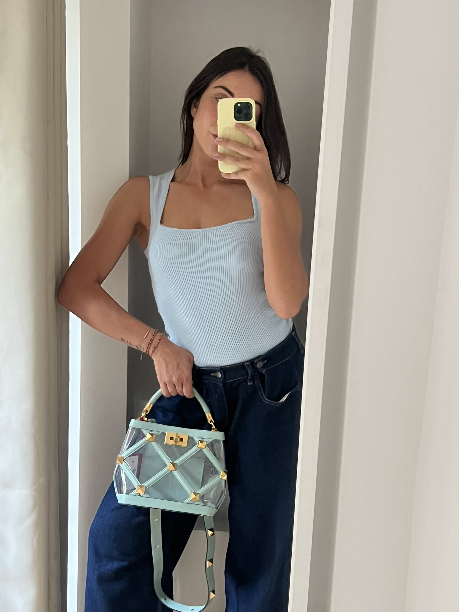 BORSA A MANO ROMAN STUD PVC VALENTINO