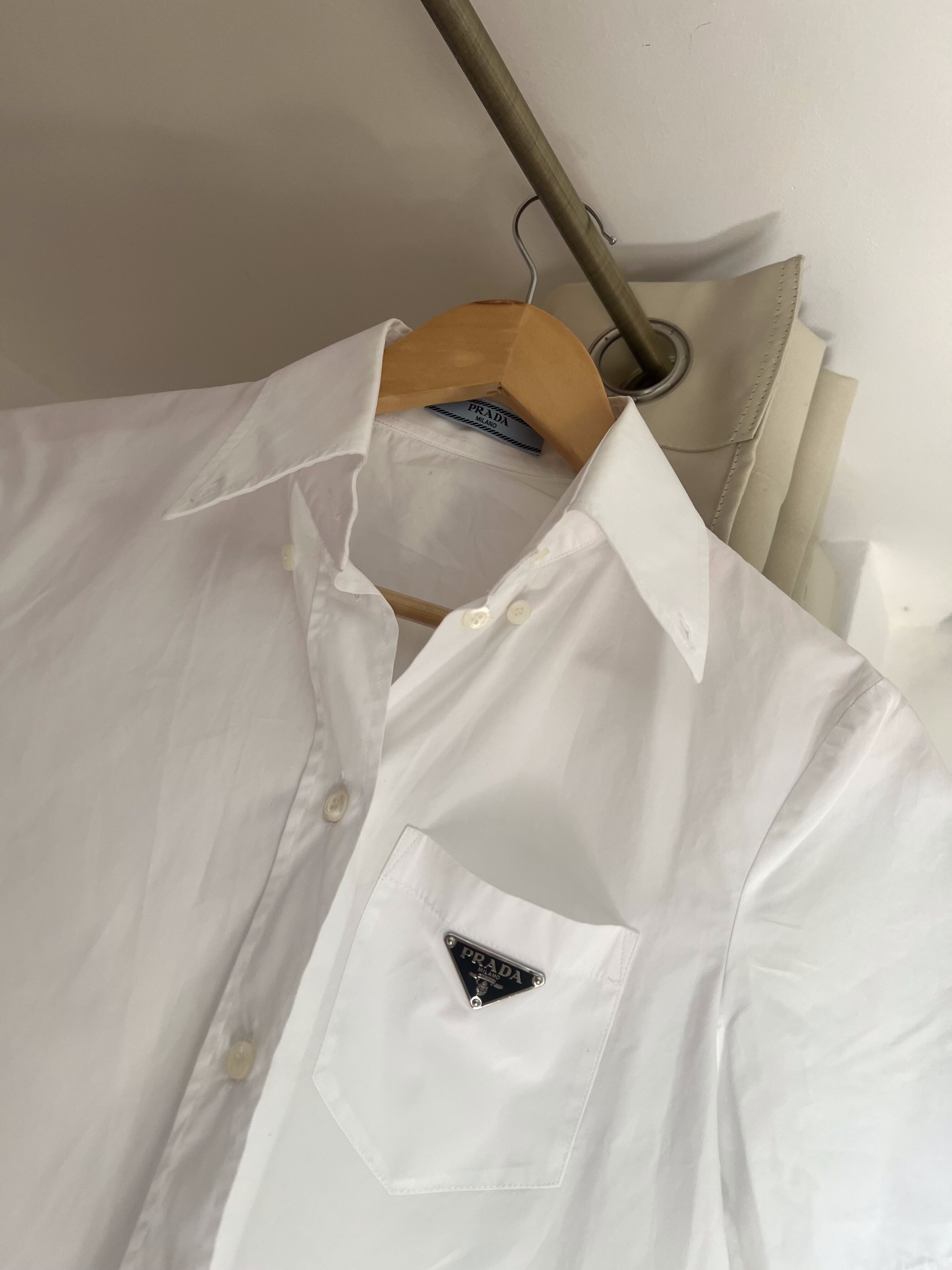 CAMICIA COTONE BIANCO PRADA