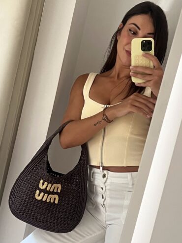 BORSA HOBO RAFFIA MIU MIU
