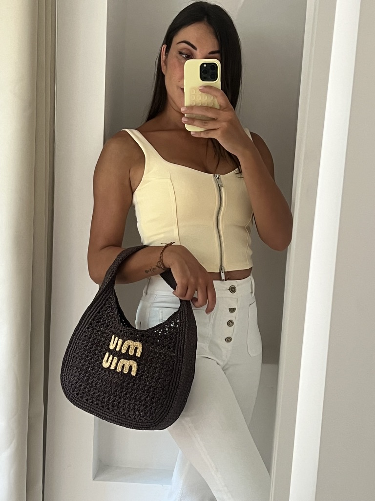 BORSA HOBO RAFFIA MIU MIU