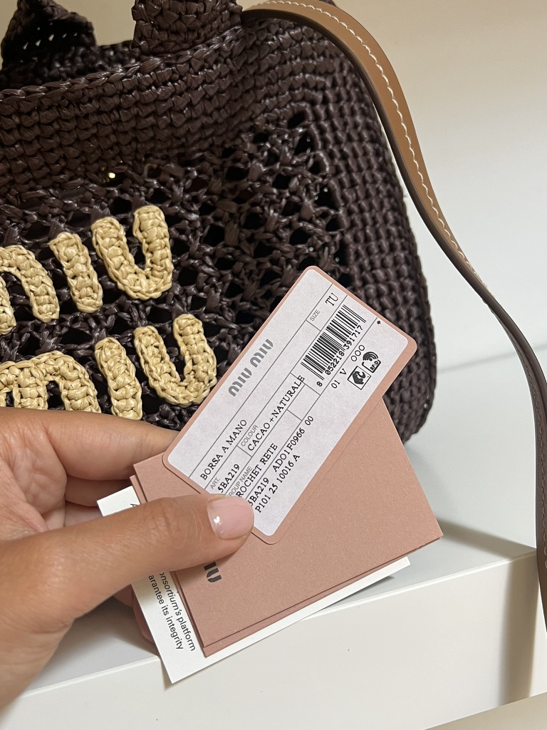 BORSA SHOPPING RAFIA MIU MIU