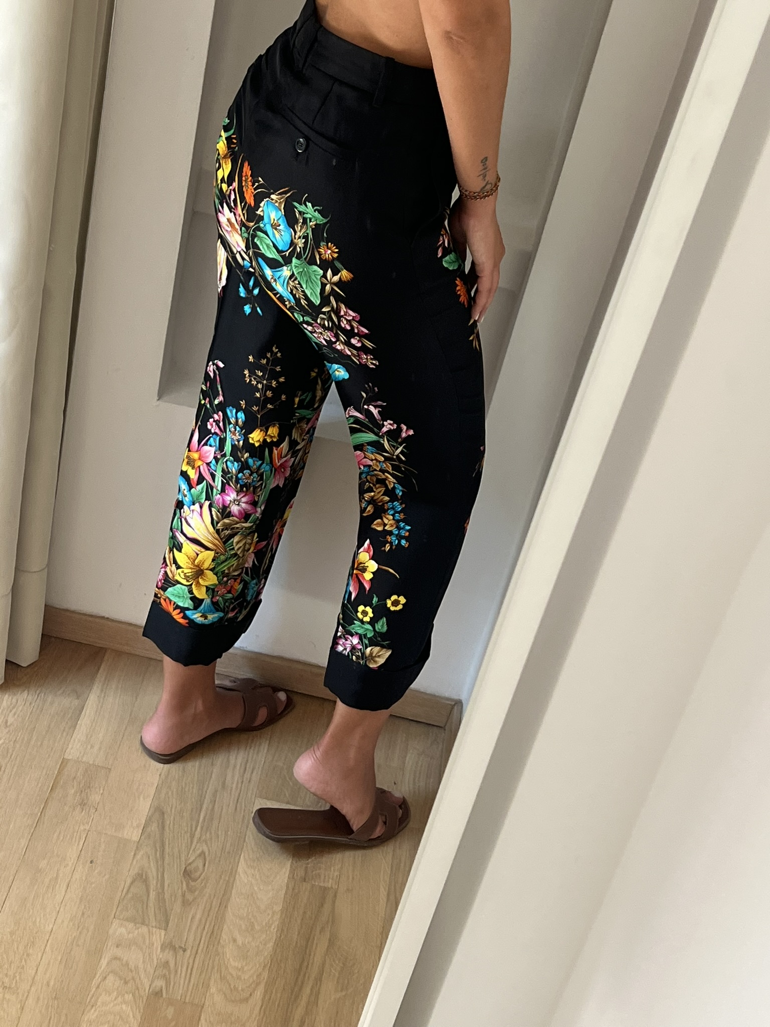 PANTALONI STAMPA FLORA GUCCI