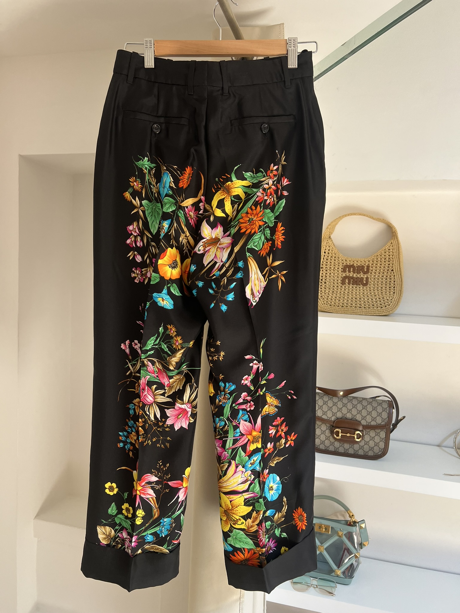 PANTALONI STAMPA FLORA GUCCI