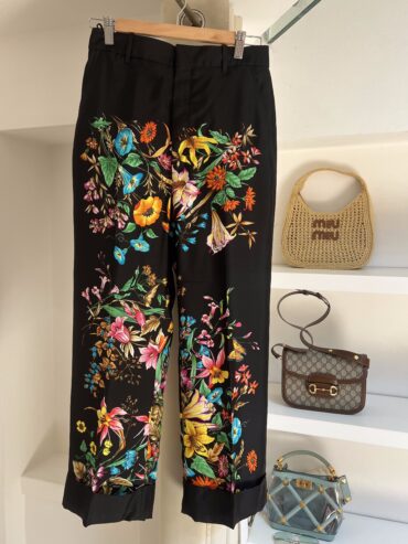 PANTALONI STAMPA FLORA GUCCI