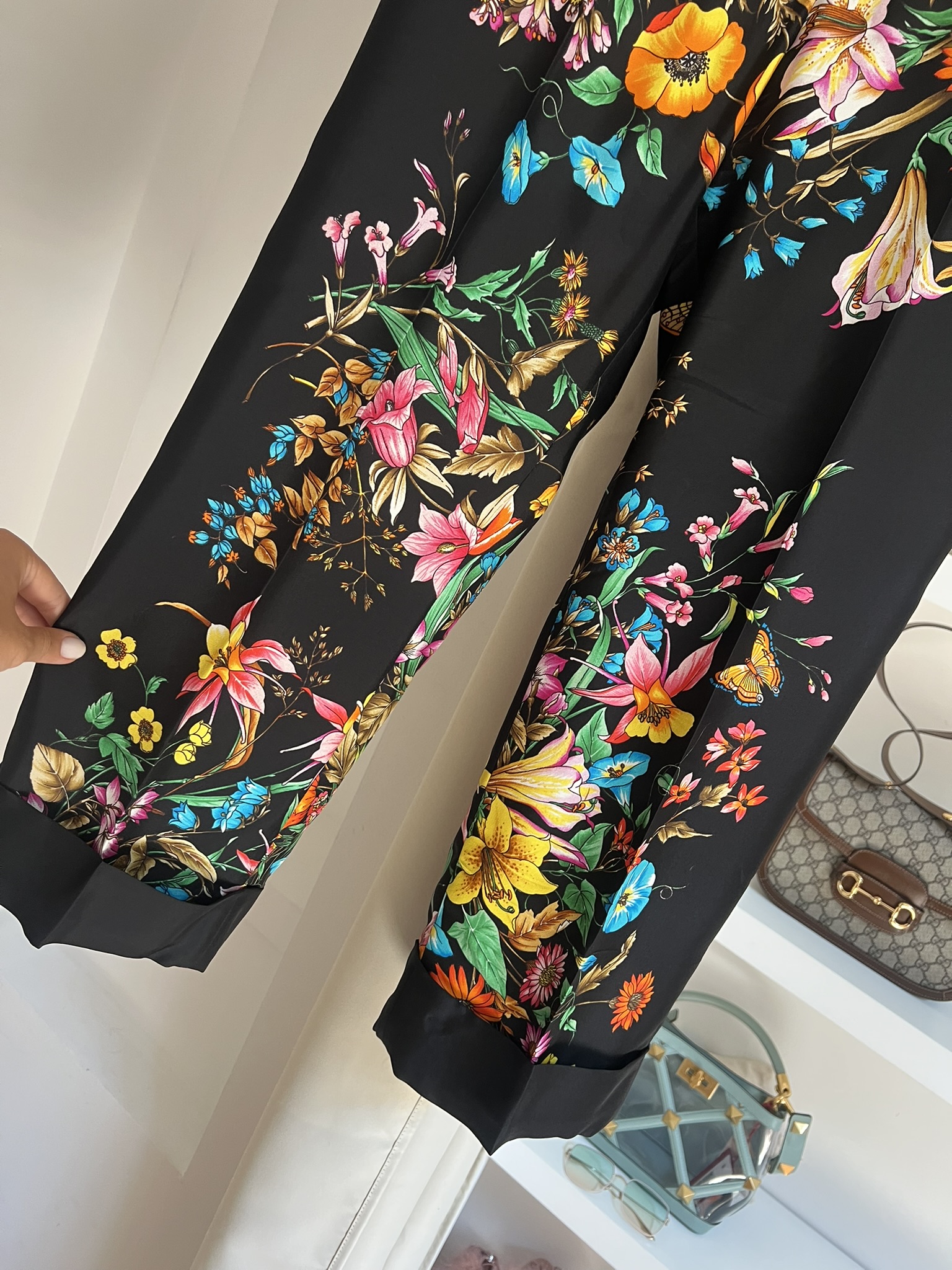 PANTALONI STAMPA FLORA GUCCI