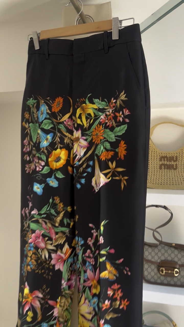 PANTALONI STAMPA FLORA GUCCI